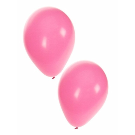 Meisje geboren helium tankje met roze/witte ballonnen 50 stuks