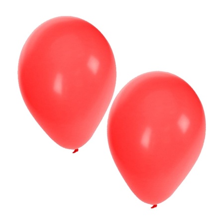 50x gouden en rode ballonnen