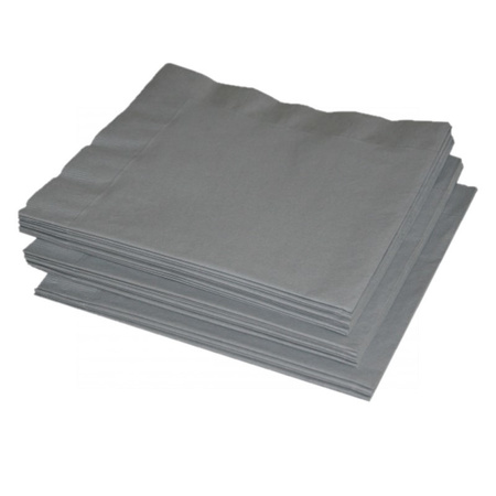 25x Silver napkins 41 x 41 cm