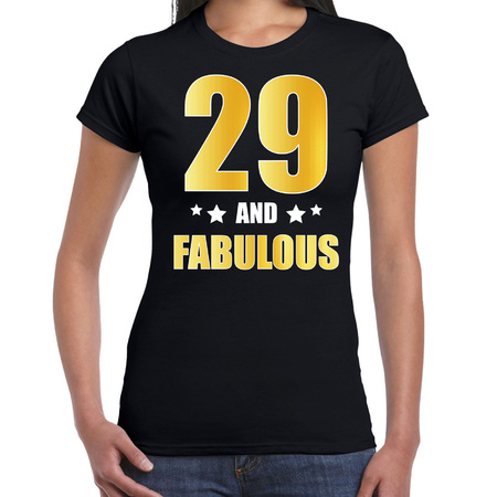 29 and fabulous verjaardag cadeau shirt / kleding 29 jaar zwart met goud voor dames