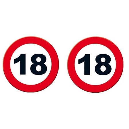 2x Traffic sign 18 year plate 49 cm