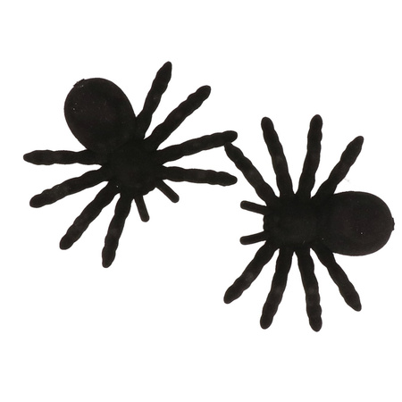 2x Fake spiders 10 cm Halloween decoration