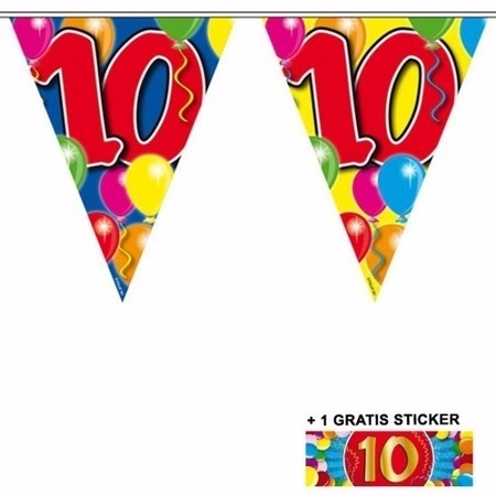 10 jaar vlaggenlijnen 2x met gratis sticker