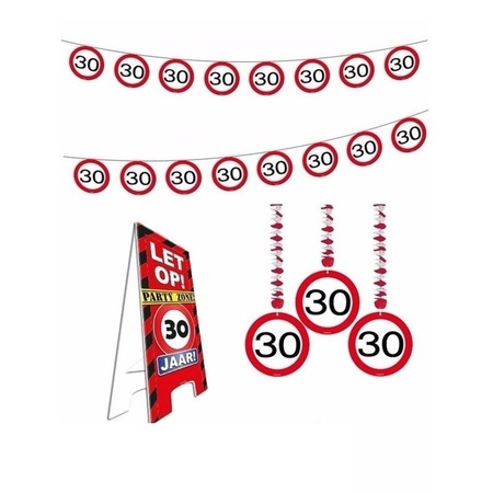 30 year stop sign decoration set extra