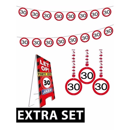 30 year stop sign decoration set extra