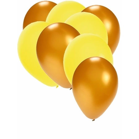 Gouden en gele ballonnen 30 stuks