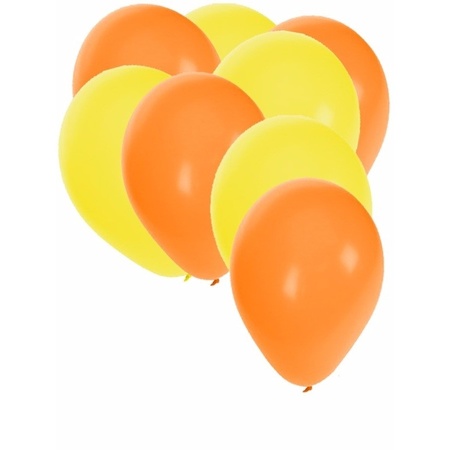 Oranje en gele ballonnen 30 stuks