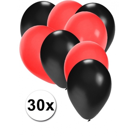 30x balloons black and red