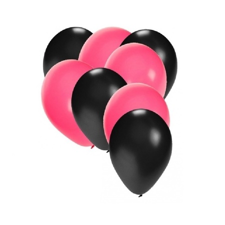 Zwarte en roze ballonnen 30 stuks