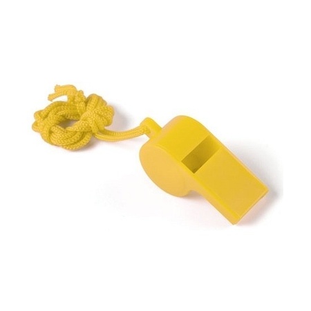 30x Voordelig plastic fluitje geel