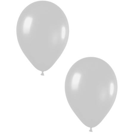 30x Zilveren metallic heliumballonnen 30 cm