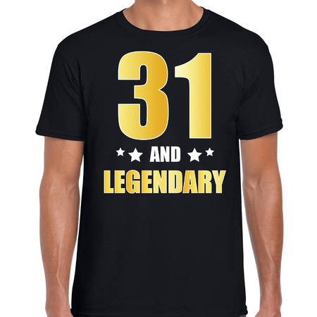 31 and legendary verjaardag cadeau shirt / kleding 31 jaar zwart met goud voor heren