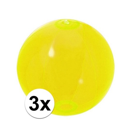 3x Neon gele strandbal