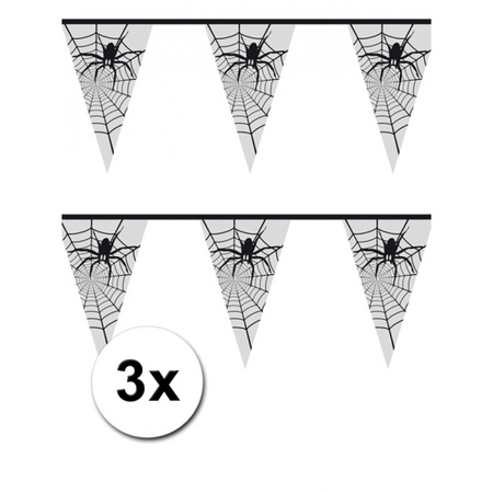 3x Halloween Spinnenweb versiering 6 meter