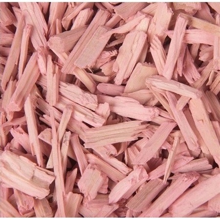 3x Bag with light pink woodchips 150 grams birth decorations