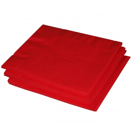 40x Papieren feest servetten rood