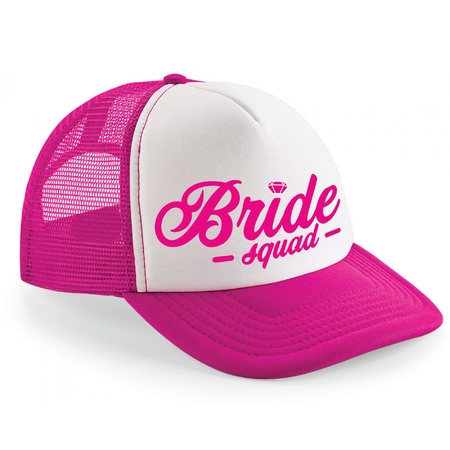 4x stuks bride Squad script vrijgezellen snapback cap/ truckers petje roze fuchsia dames