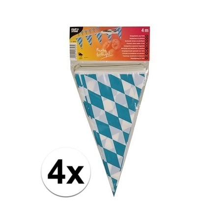 4x stuks Vlaggetjes van Oktoberfest Bayern van 4 meter