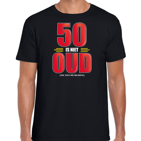 50 is niet oud verjaardag kado shirt / Abraham zwart voor heren 50 jaar
