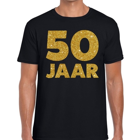 50 Jaar fun jubileum t-shirt zwart voor heren