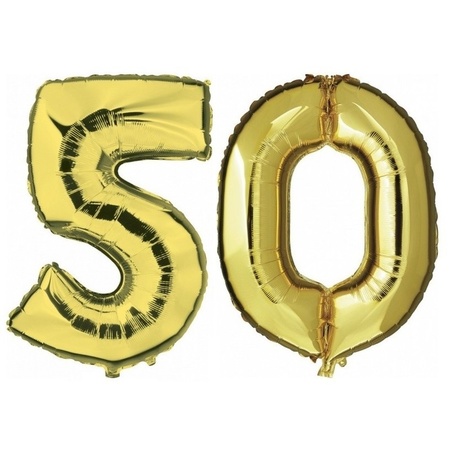 50 jaar leeftijd helium/folie ballonnen goud feestversiering