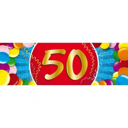 Feest ballonnen met 50 jaar print 16x + sticker