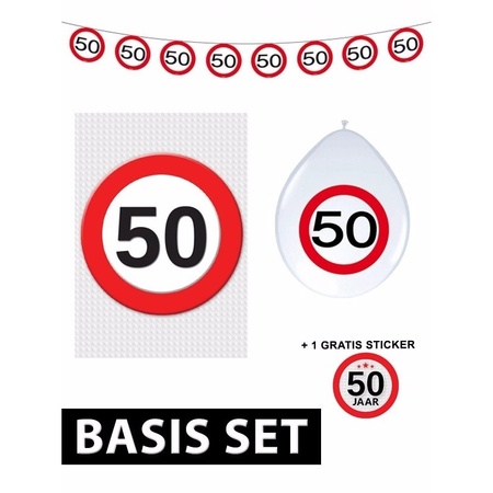 50 year stop sign decoration set basic