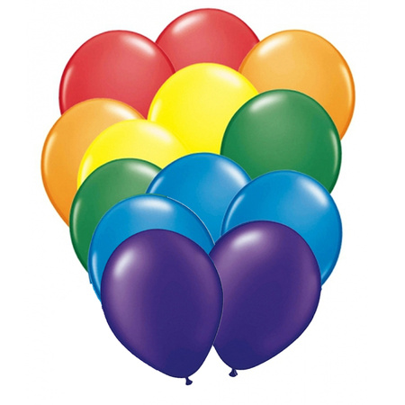 50 stuks regenboog ballonnen