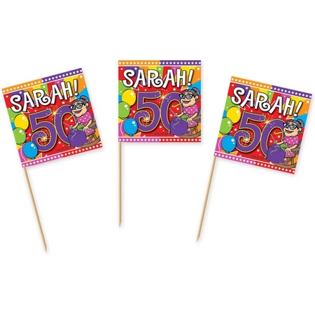 Vijftig/50 jaar Sarah feestartikelen pakket L versiering voor verjaardag