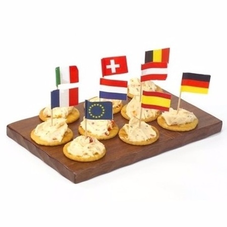 50x feest vlaggetjes prikkertjes van 9 Europese landen