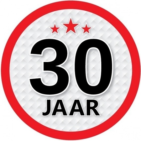 5x 30 Jaar leeftijd stickers rond verjaardag versiering