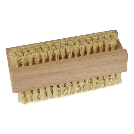5x Tweezijdige houten nagelborstel met harde- en zachte vezels 9,3 x 3,6 cm
