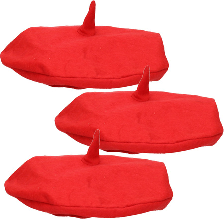 6 Rode Franse baretten