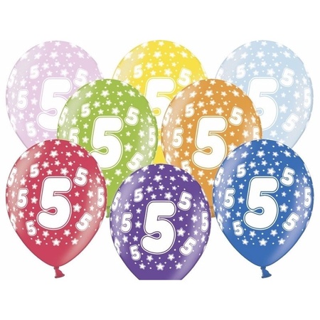 Verjaardag feest 5 jaar versieringen pakket feestslingers en ballonnen