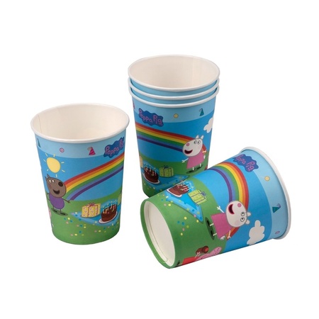 6x Peppa Pig theme party theme cups 200 ML