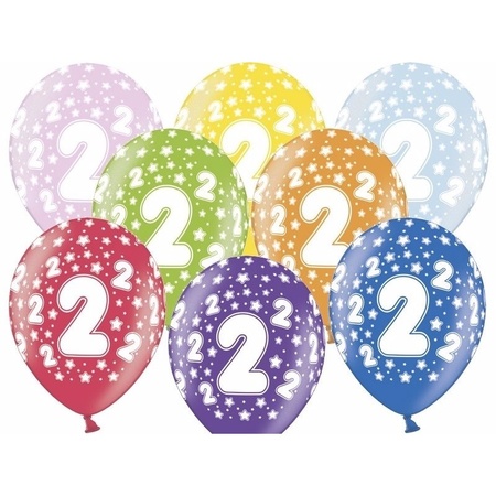 Verjaardag feest 2 jaar versieringen pakket feestslingers en ballonnen