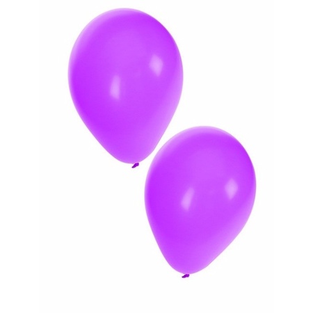 75x stuks Paarse party ballonnen 27 cm