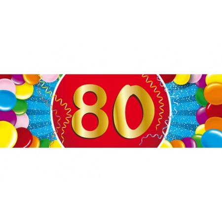 Feest ballonnen met 80 jaar print 16x + sticker