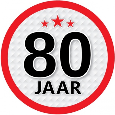 80 year sticker round 15 cm