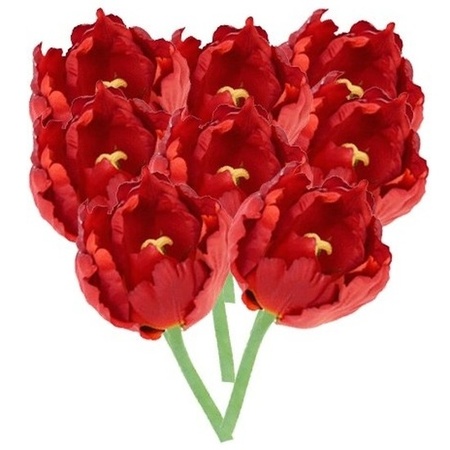 Onbekwaamheid oosters compenseren 8x Kunstbloemen tulp rood 25 cm | Fun en Feest