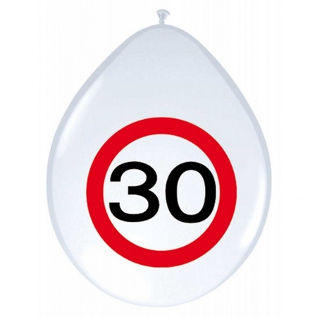 8x Balloons 30 years road sign