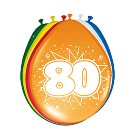 Origineel rommel Inhalen Feest ballonnen met 80 jaar print 16x + sticker | Fun en Feest