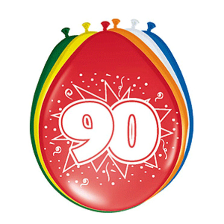 90 jaar verjaardag versiering pakket slinger/ballonnen/folie letters
