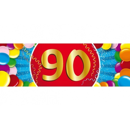 Feest ballonnen met 90 jaar print 16x + sticker