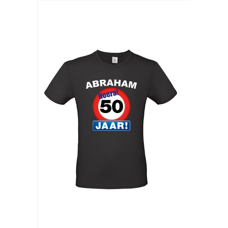 Abraham pop compleet met stopbord 50 jaar t-shirt