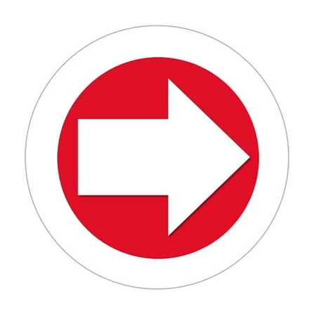 Accent arrow sticker with white border