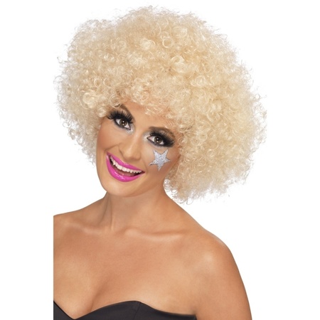 Afro carnaval wig - blond - for women - Seventies theme
