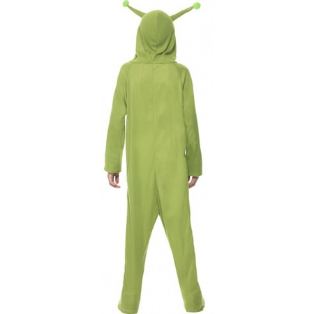 Groene alien verkleed kostuum onesie voor kids
