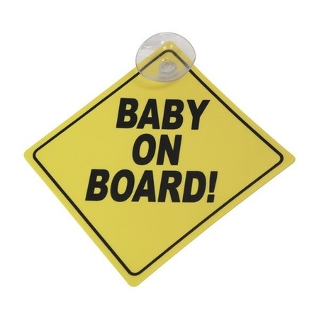 Veilig autorijden bord baby on board 12 cm