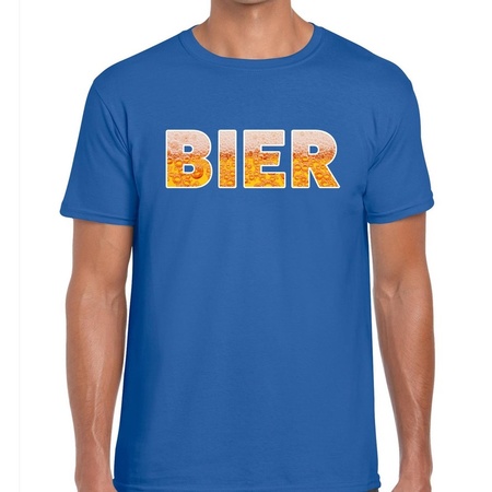 Bier fun t-shirt blauw voor heren